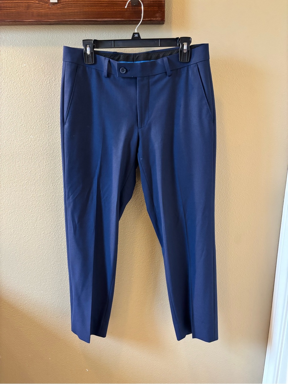 Egara Skinny Fit Men's Postman Blue Dress Pants